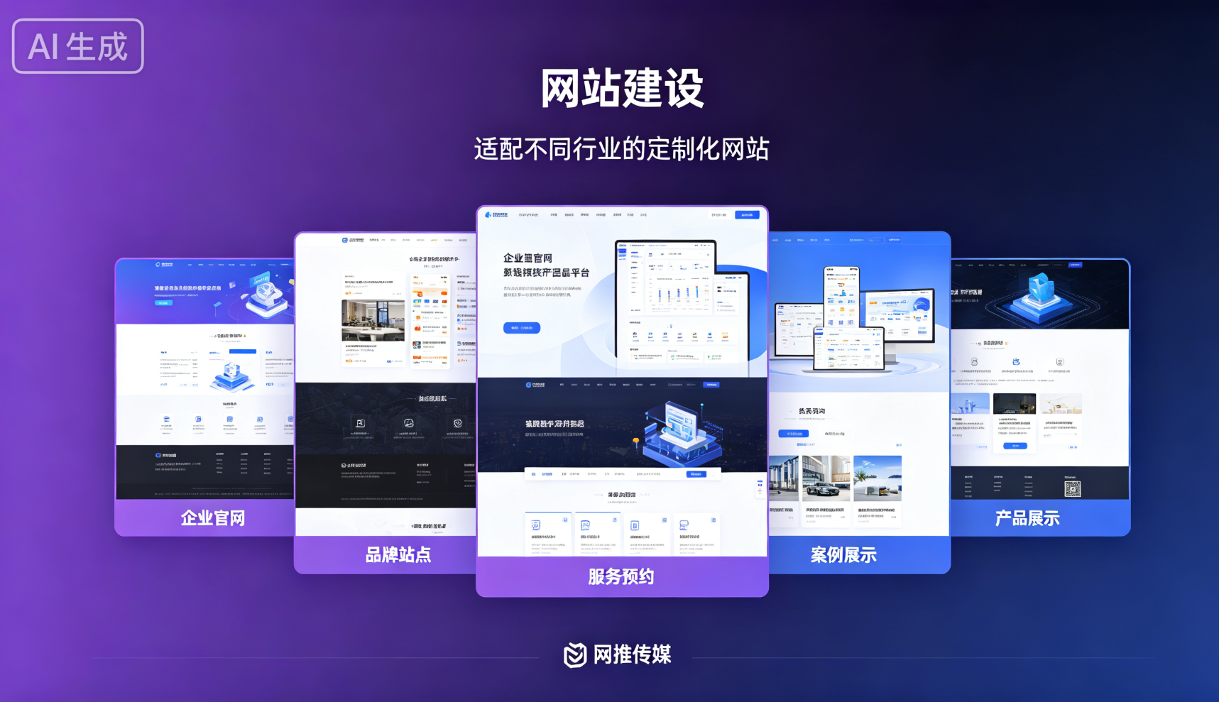 网站建设宣传图 - 展示现代化企业网站界面设计